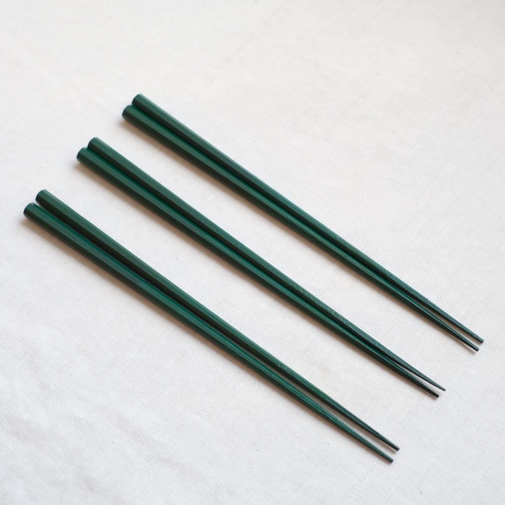取り箸27cm 緑無地 山岸厚夫