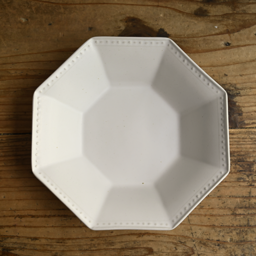 白釉オクトゴナル鉢