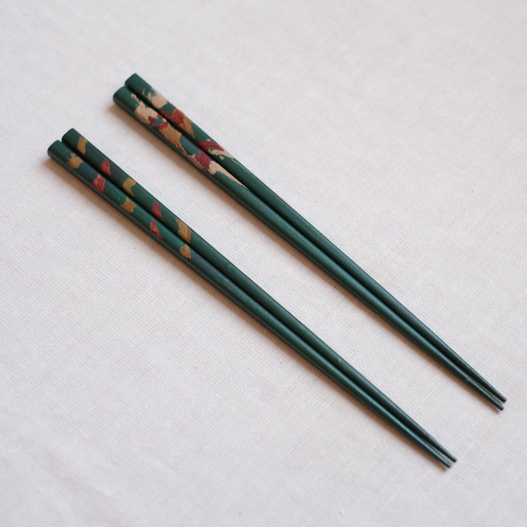 箸23.5cm 緑 山岸厚夫