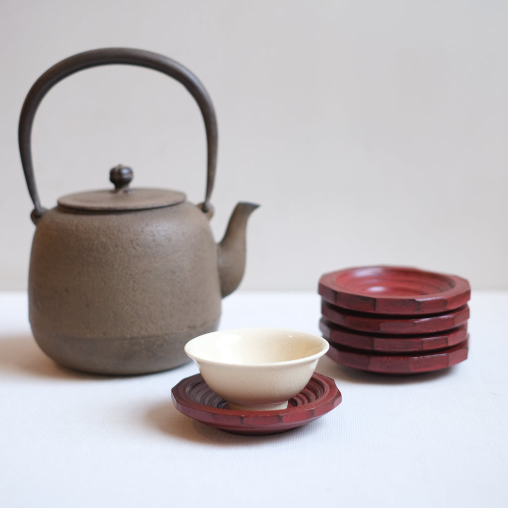 荒挽3.5茶托刷毛根来 山岸厚夫