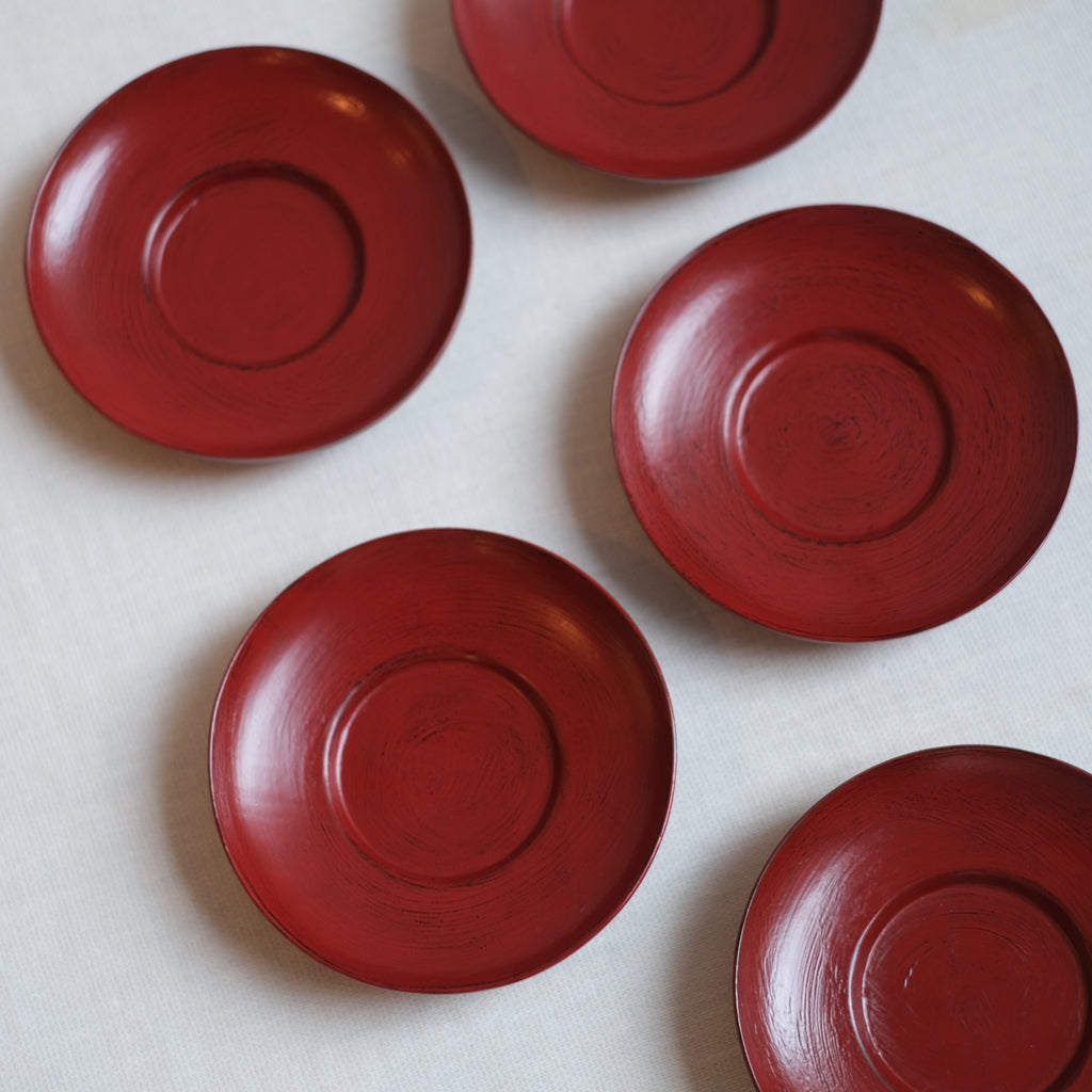 4寸茶托刷毛根来 山岸厚夫