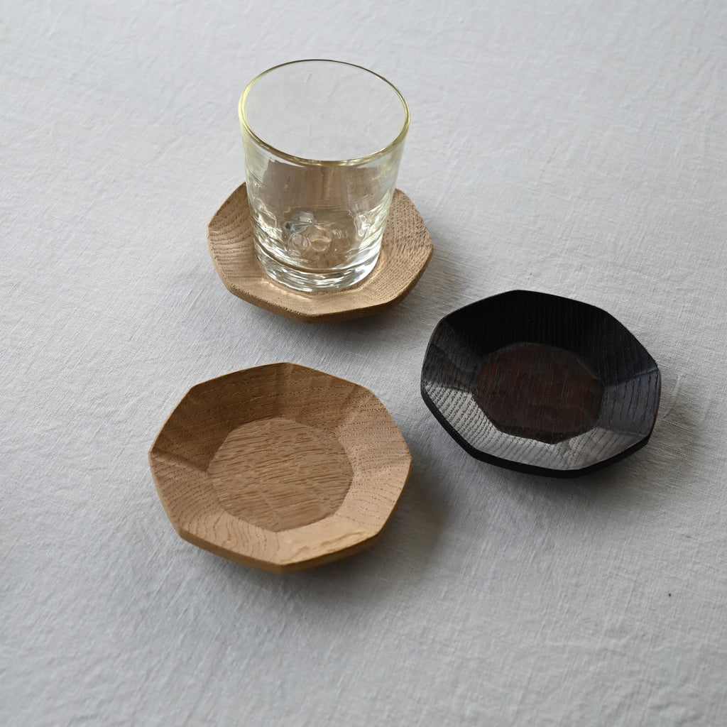 八角茶托 拭漆・蜜蝋w 酒井 桂一 – KOHORO