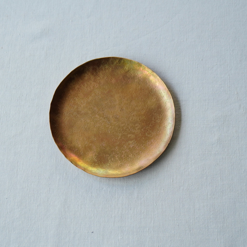 真鍮皿(円)大15㎝(926)