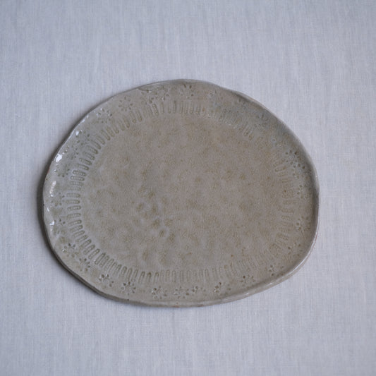 青印楕円タタラ皿(938) 府川和泉